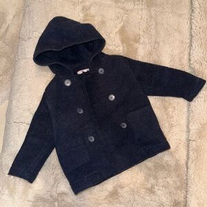 Double breasted hooded coat